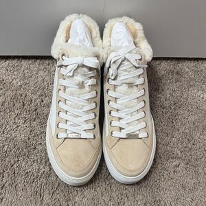 J/SLIDES Cream Fur-Lined Sneakers